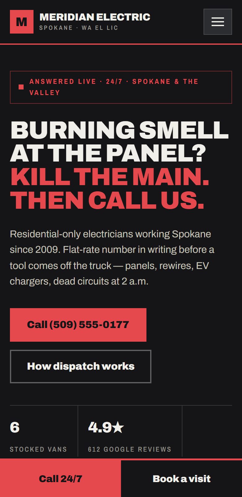 Meridian Electric on a phone