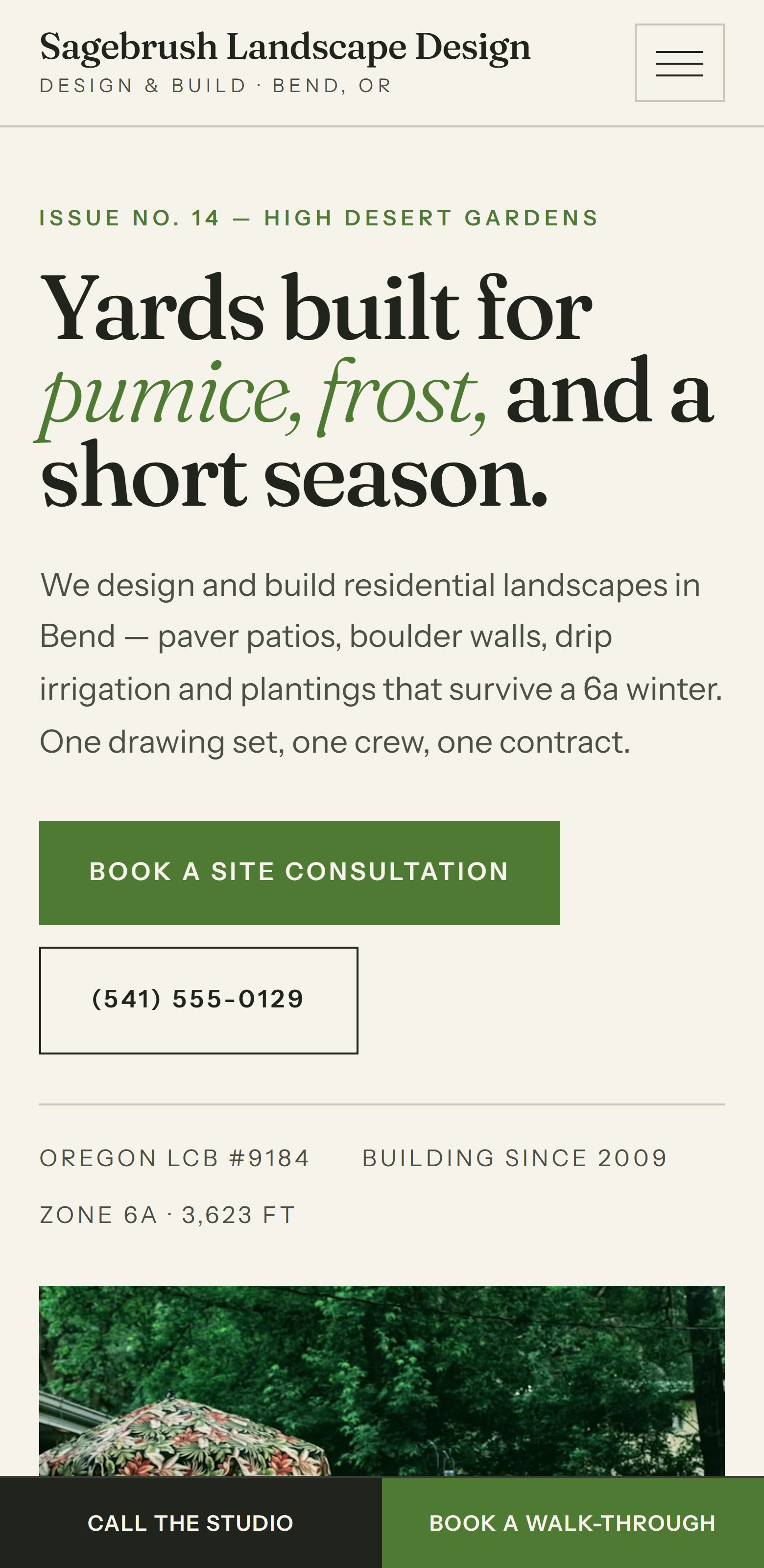 Sagebrush Landscape Design on a phone